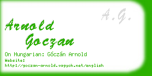 arnold goczan business card